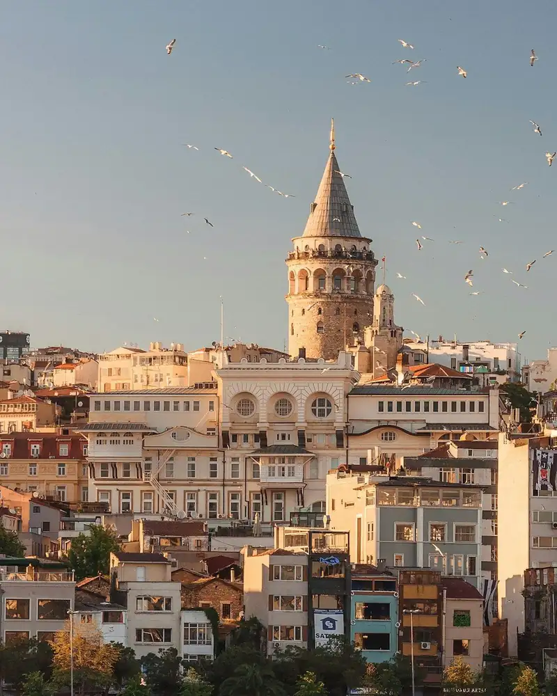 Galata Tower above the rooftops of Beyoğlu, Istanbul