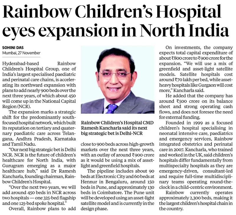 Rainbow Hospital for Women and Children, Secunderabad